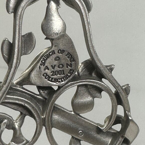 Avon 2001 Pewter Partridge In A Pear Tree Christmas Ornament With Box - Picture 3 of 5